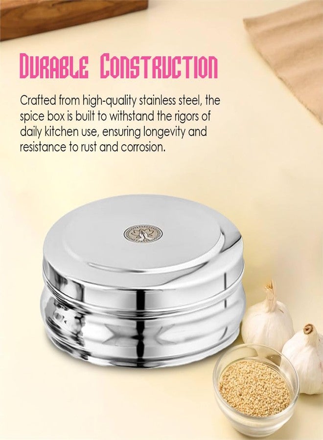 Ammantran Stainless Steel Belly-Shaped Jenny Masala Dabba - Spice Storage Box for Kitchen with 7 Inner Steel Containers (1 Pc 1800 ML) - Image 3